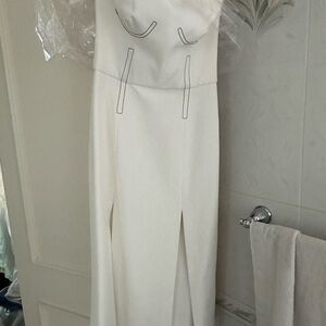 Topshop Black and White Strapless Sheath Dress